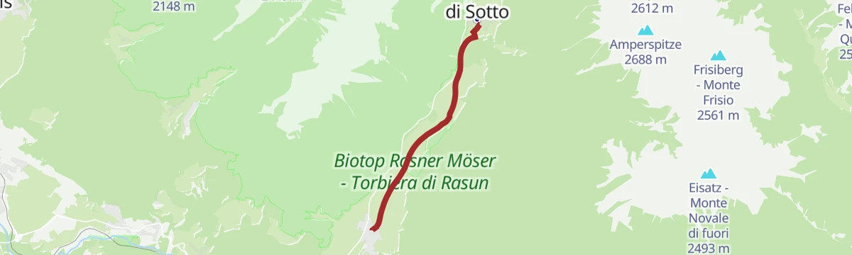 Route map: Jogging Route from Oberrasen to Antholz Niedertal